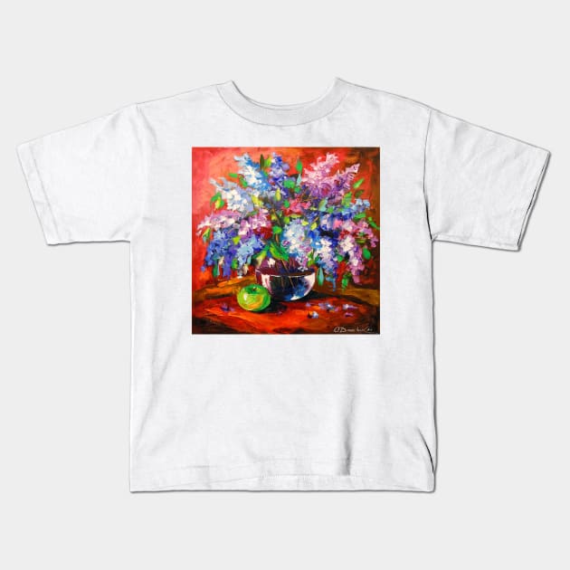 Bouquet of spring lilac Kids T-Shirt by OLHADARCHUKART